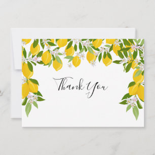 Cartão De Agradecimento Casamento de Limões Flora Verde
