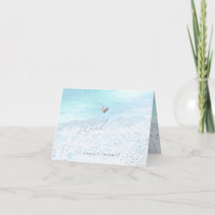 Cartão De Agradecimento Casamento de Linha da costa azul PixDezines Obriga