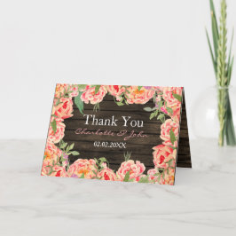 Cartão De Agradecimento Casamento de Madeira de Peony Barn, País Russo