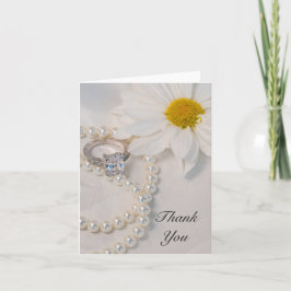 Cartão De Agradecimento Casamento de Margarida Branca Elegante Obrigado No