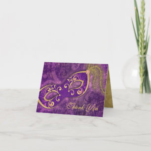 Cartão De Agradecimento Casamento de Máscara de mascarada Ball Obrigado Ro