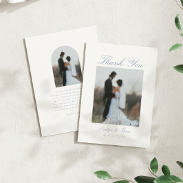 Cartão De Agradecimento Casamento de Mensagem de Foto Elegante Moderno