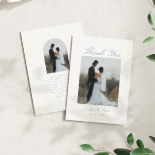 Cartão De Agradecimento Casamento de Mensagem de Foto Elegante Moderno