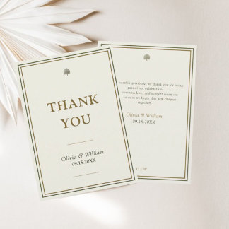 Cartão De Agradecimento Casamento de Mensagens Personalizadas Elegante e D