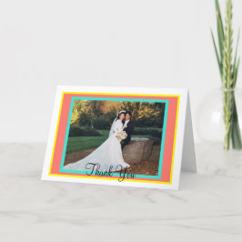 Cartão De Agradecimento Casamento de Monograma Coral