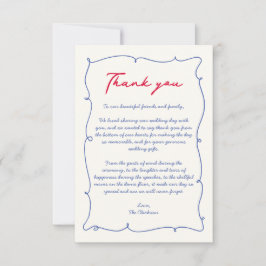 Cartão De Agradecimento Casamento de Monograma de Borda Desenhada de Mão V