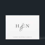 Cartão De Agradecimento Casamento de Monograma Elegante Preto e Branco<br><div class="desc">Cartões de agradecimentos de monograma de casamento elegante. Esta carta monográfica do casamento apresenta uma elegante e elegante e uma tipografia clássica. Personalize adicionando seu próprio monograma e outros detalhes. Este cartões de agradecimentos de casamento de monograma minimalista também será perfeito como uma papelaria de casal.</div>