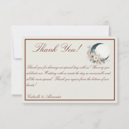 Cartão De Agradecimento Casamento de Moonflower Off White & Cinnamon