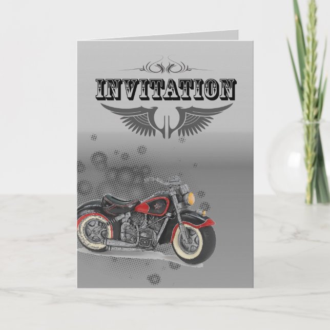 Cartão De Agradecimento Casamento de Motociclista Grunge Rústico (Frente)