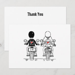 Cartão De Agradecimento Casamento de Motoqueira