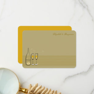 Cartão De Agradecimento Casamento de Na moda de Chic com o Bocal de Champa