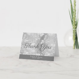 Cartão De Agradecimento Casamento de na moda Vintage Pewter