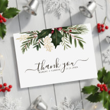 Casamento de Natal com Manuscrito Minimalista