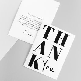 Cartão De Agradecimento Casamento de Negros e Brancos com Na moda Minimali