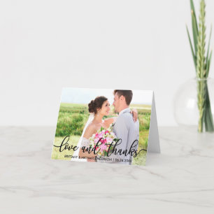 Cartão De Agradecimento Casamento de Obrigados e amor Obrigado Foto B Nota