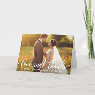 Cartão De Agradecimento Casamento de Obrigados e amor Obrigado Foto Dobrad