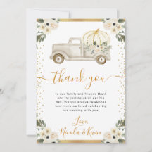 Casamento de Outono com Caminhão de Abóbora Floral