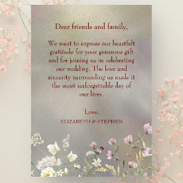 Cartão De Agradecimento Casamento de outono Floral Elegante - Obrigado Car