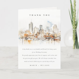 Cartão De Agradecimento Casamento de Paisagem Atlanta Georgia Watercolor