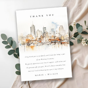 Cartão De Agradecimento Casamento de Paisagem Atlanta Georgia Watercolor