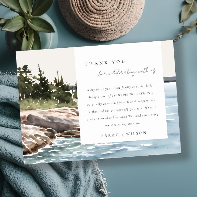 Cartão De Agradecimento Casamento de paisagens de proteção das águas de mo (Criador carregado)