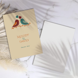 Cartão De Agradecimento Casamento de Pássaros de Amor