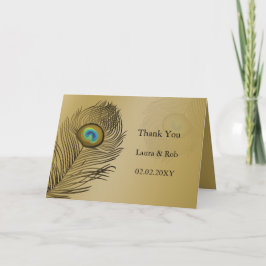 Cartão De Agradecimento Casamento de paz de ouro Obrigado