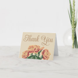 Cartão De Agradecimento Casamento De Pear Cactus De Flores Elegantes
