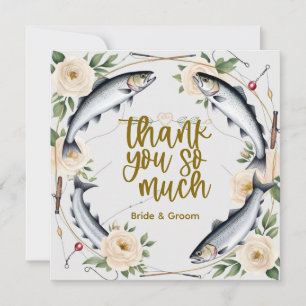 Cartão De Agradecimento Casamento de peixes temático para amantes da pesca