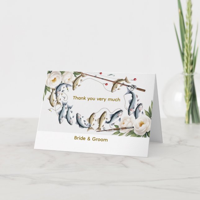 Cartão De Agradecimento Casamento de peixes temático para amantes da pesca (Frente)