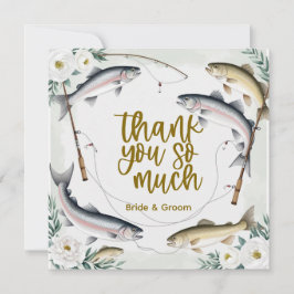 Cartão De Agradecimento Casamento de peixes temático para amantes da pesca