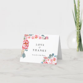 Cartão De Agradecimento Casamento de Peões de Aquarela Elegante