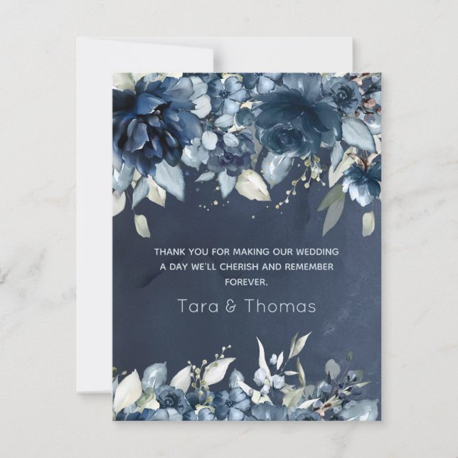 Cartão De Agradecimento Casamento de Peões em Cascata Obrigado (Frente)