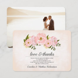 Cartão De Agradecimento Casamento De Peônias Rosa Esbranquiçada Obrigado C