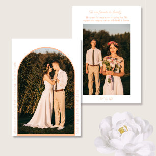 Cartão De Agradecimento Casamento de Pessegueira de Foto Minimalista Obrig