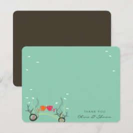 Cartão De Agradecimento Casamento De Praia Do Beijo E Do Mar De Coral