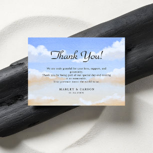 Cartão De Agradecimento Casamento de Praia Radiante Blue Sky Summer