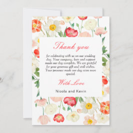 Cartão De Agradecimento Casamento de primavera de Tulipas e Daffodils