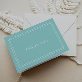 Cartão De Agradecimento Casamento de Quadros Verdes Mint Minimalista Moder