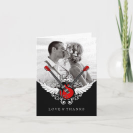 Cartão De Agradecimento Casamento de Rock and Roll Obrigado