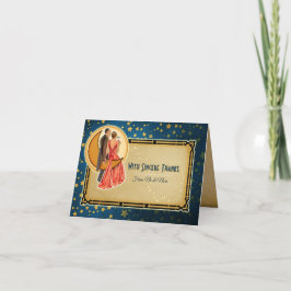 Cartão De Agradecimento Casamento de Romance em Lua Obrigado Nota -Brunett