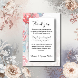 Cartão De Agradecimento casamento de rosa de flor silvestre branco Floral