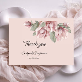 Cartão De Agradecimento Casamento de rosa Dusty Elegante