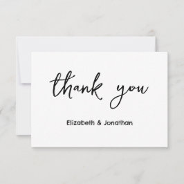 Cartão De Agradecimento Casamento de Script Elegante