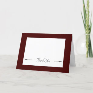 Cartão De Agradecimento Casamento de setas minimalista Vermelho