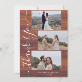 Cartão De Agradecimento Casamento de Simples Roteiros 6 Fotografias da Mad