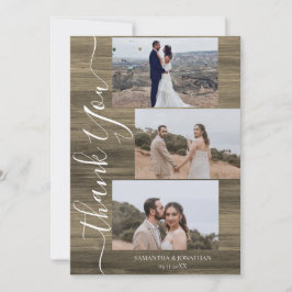 Cartão De Agradecimento Casamento de Simples Roteiros 6 Fotografias da Mad