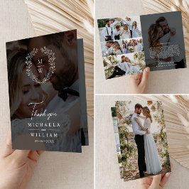 Cartão De Agradecimento Casamento de Sobreposição de Texto de 7 Fotos por