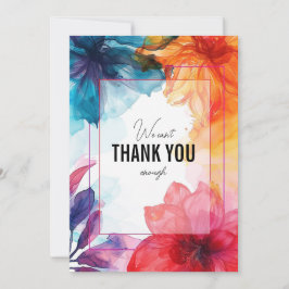 Cartão De Agradecimento Casamento de Sonda Anêmona Azul de aço atordoante