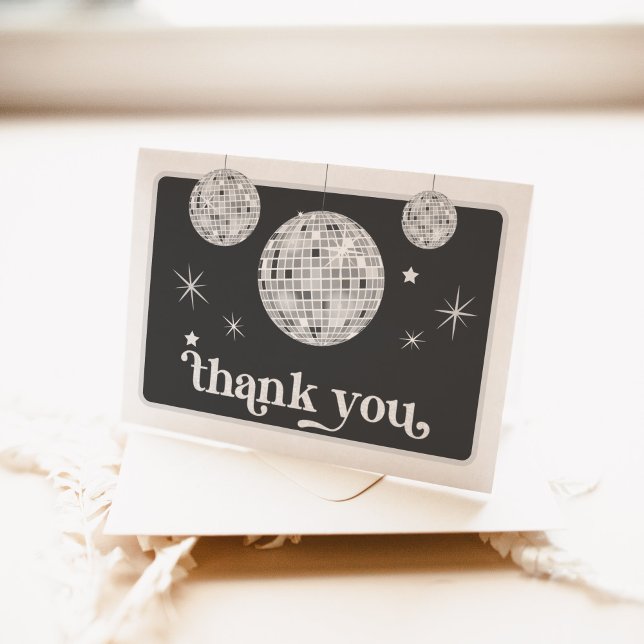 Cartão De Agradecimento Casamento de Spiders e Bola de Disco Retro Hallowe (Halloween Retro Spiders & Disco Ball Wedding Napkins)